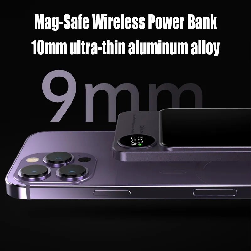 10000mAh Macsafe Magnetic Power Bank PD20W 15W Wireless Fast Charger External Auxiliary Battery Pack For Magsafe iPhone 15 14 13 - Swiftwintek