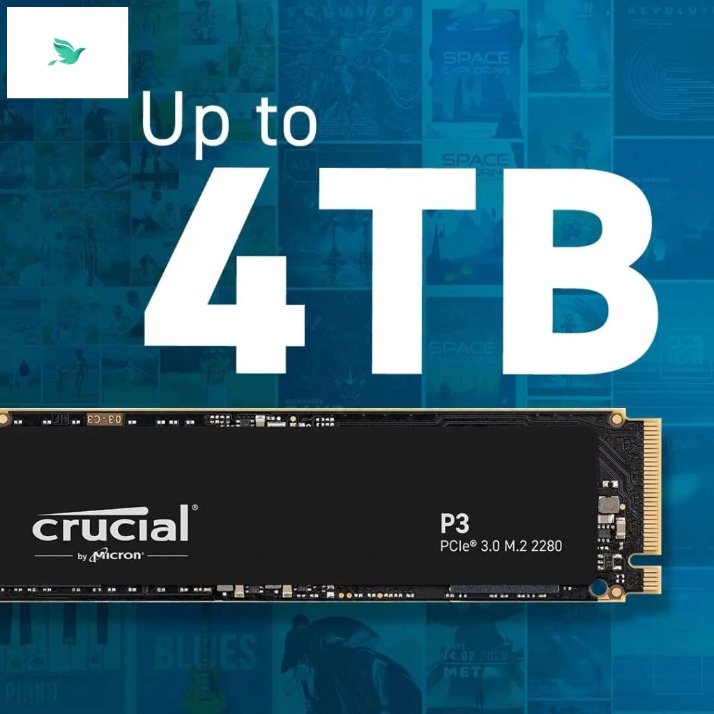 Lightning-Fast Crucial P3 & P3 PLUS PCIe NVMe SSD - Up to 2TB Storage