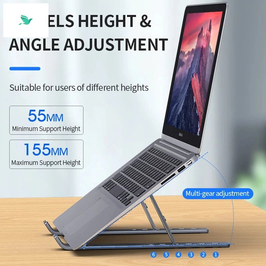 Adjustable Aluminum Laptop Stand - Portable & Non-slip