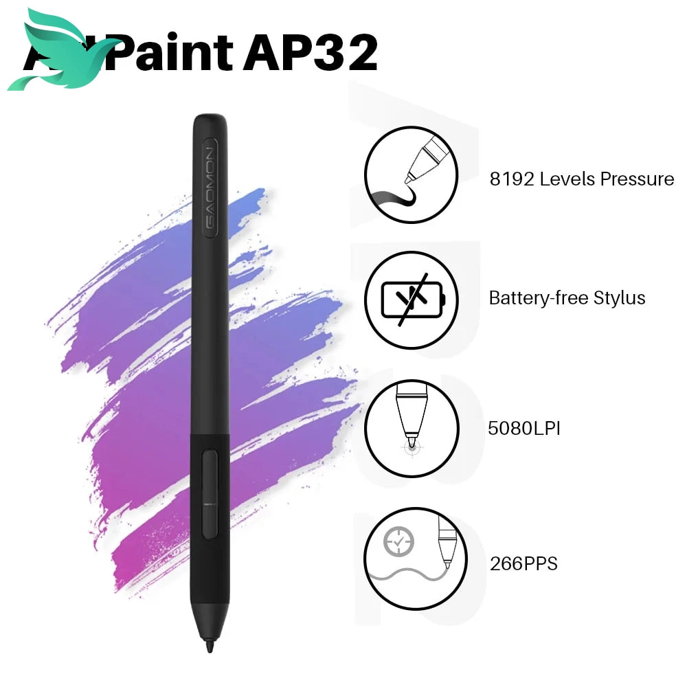 GAOMON S620 Digital Drawing Tablet with 8192 Levels Pen Pressure - Portable & Versatile