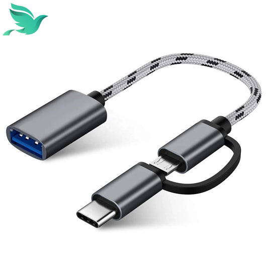 Universal 2-in-1 OTG Adapter: Type C to USB 3.0 for Xiaomi, Samsung, Redmi - Data Transfer & Charging Cable