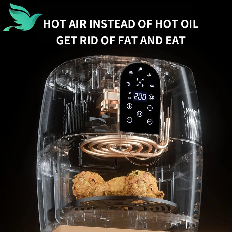 Efficient 1350W Air Fryer | 4.5-6L Capacity | Touch Screen | Three-dimensional Heating