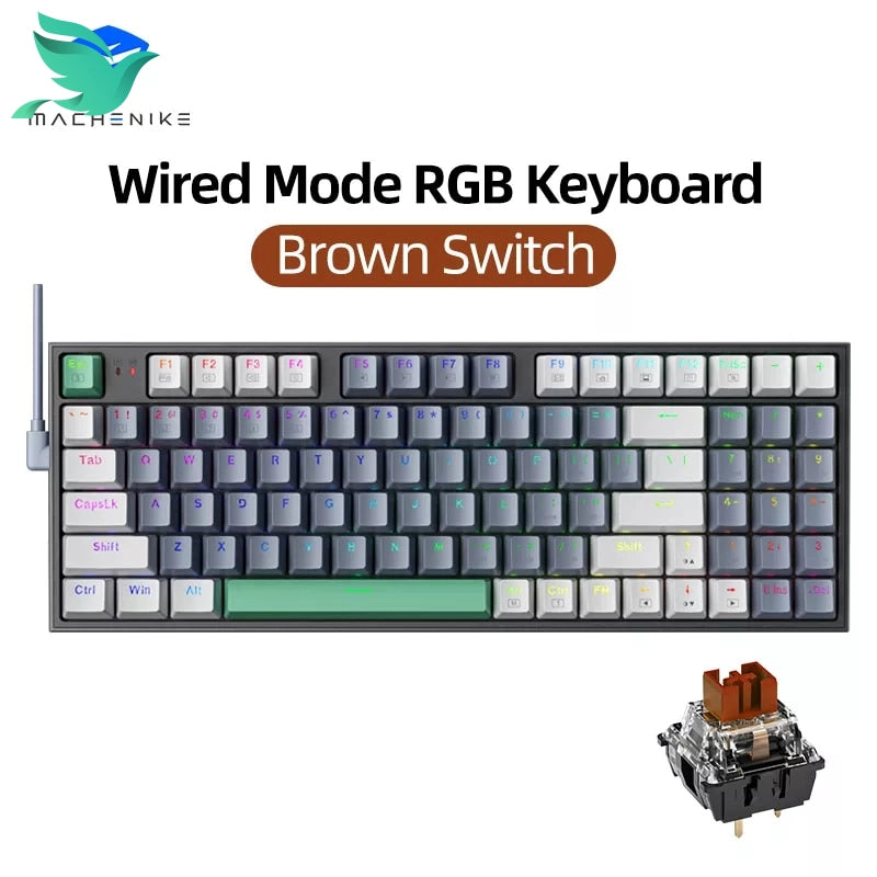 Hot Swappable Mechanical Keyboard with RGB Lighting - Machenike K500