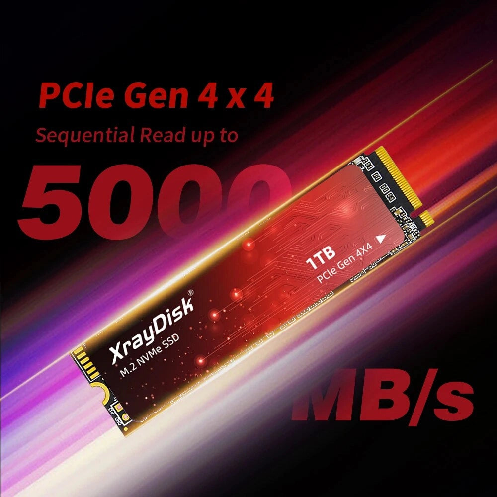 XrayDisk NVMe SSD PCIe Gen3x4 & 4x4 128GB-1TB for Laptop/Desktop - Fast, Efficient, Reliable!