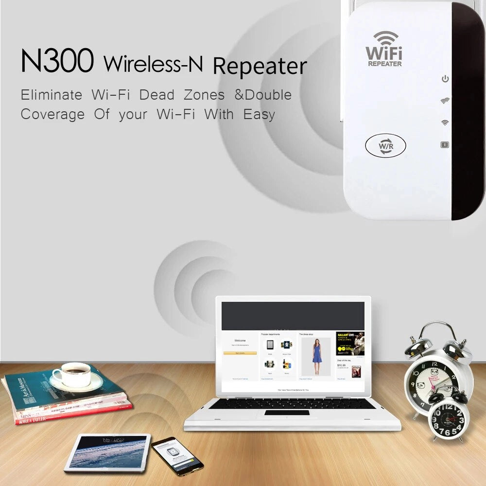 FENVI 300Mbps WiFi Repeater 2.4GHz Network Range Extender