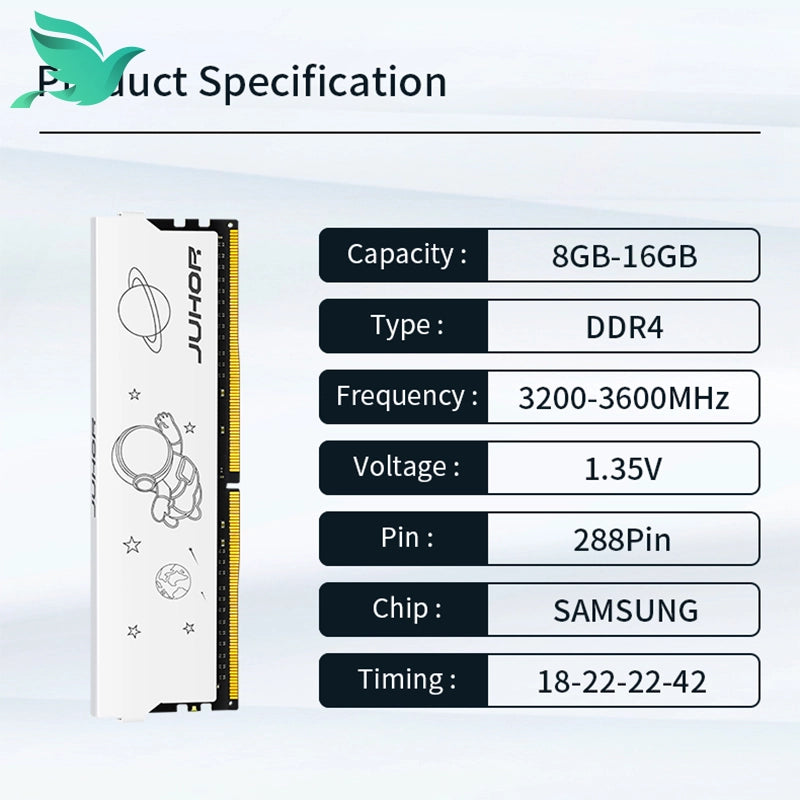 JUHOR DDR4 3600MHz Gaming RAMs