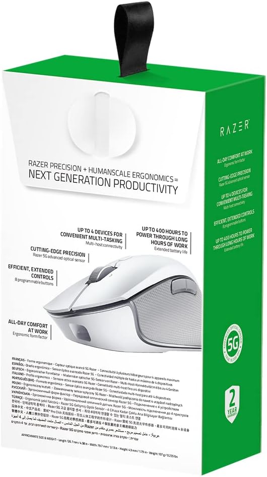 Razer Pro Glide - soft mouse pad for comfort and productivity in the office (textured fabric surface, non-slip) - White