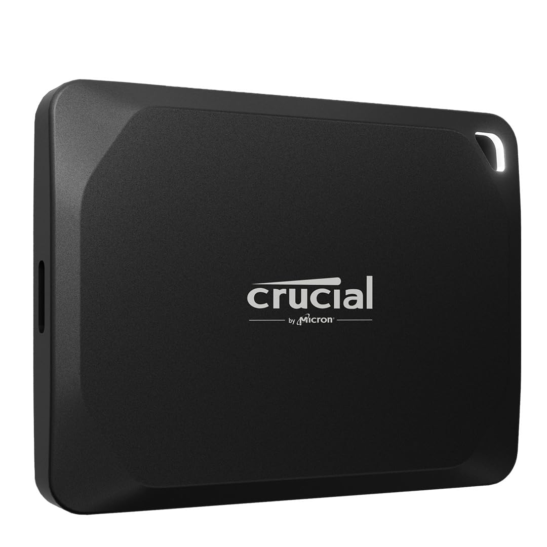 Crucial X10 Pro 1TB Portable External SSD, Up to 2100MB/s Read Speed and 2000MB/s Write Speed, PC/Mac, IP55 Water and Dust Resistant, External Solid State Drives, USB C 3.2 - CT1000X10PROSSD902