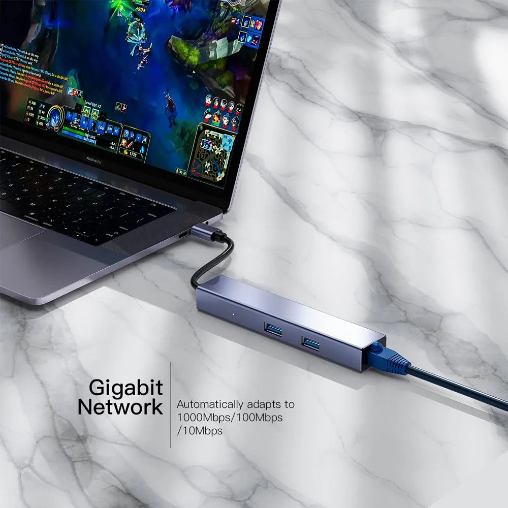 Getatek USB C Hub Docking Station with 4K@60Hz Video Output and 100W PD Charging - RJ45 & USB 3.0 for Fast Data Transfer