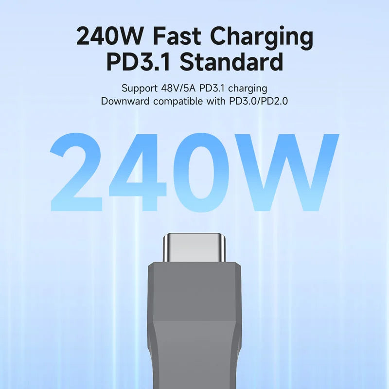 Hagibis 5-Inch USB4 Cable - 40Gbps Data Transfer, Thunderbolt 4/3 Compatible, 240W PD Fast Charging for SSDs and Devices