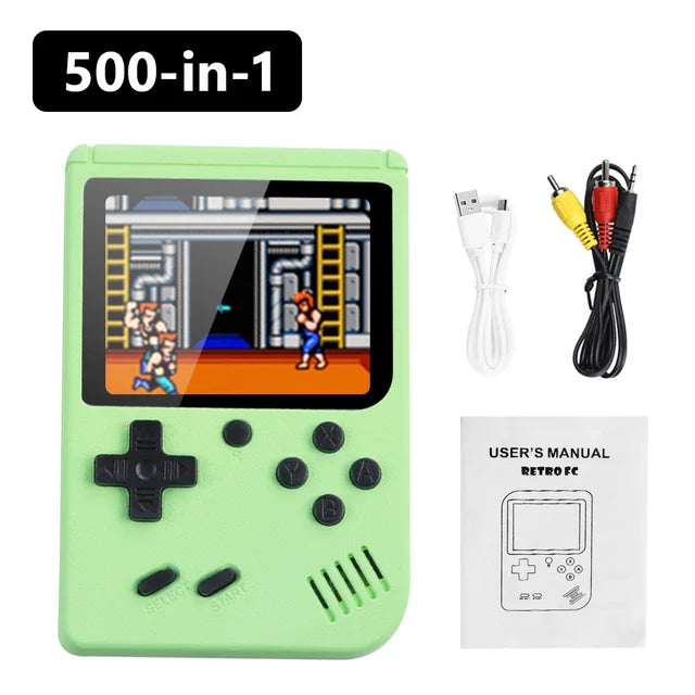 500-in-1 Handheld Mini Gaming Console - Portable Electronic Game Player for Kids and Adults