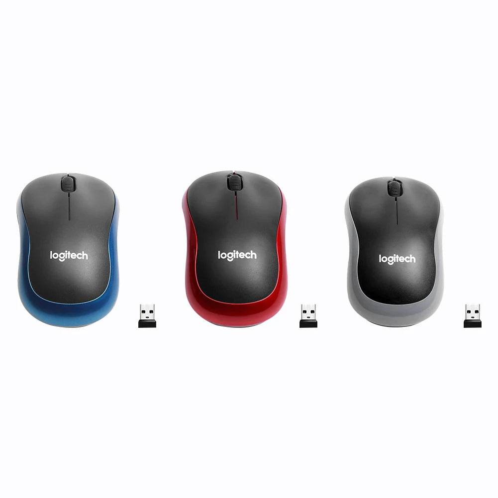 Logitech M185 Silent Wireless Optical Mouse - 2.4 GHz, 1000 DPI, 3 Buttons for Office & PC/Laptop Use