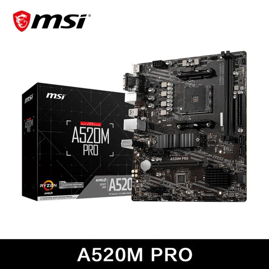 MSI A520M PRO Motherboard for Ryzen 5000 & 3000 Series CPUs - AM4, Dual Channel DDR4, M.2 NVMe, HDMI 2.1, USB 3.2