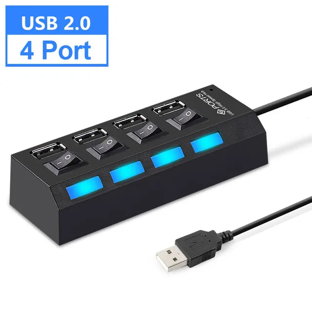 Multi USB Hub 3.0 | USB Splitter with Power Adapter | Swiftwintek