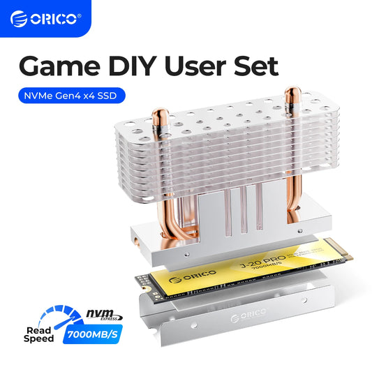 ORICO 7000MB/S M.2 NVMe PCIe 4.0 SSD with Advanced Aluminum-Copper Cooling System for Gamers and DIY Enthusiasts