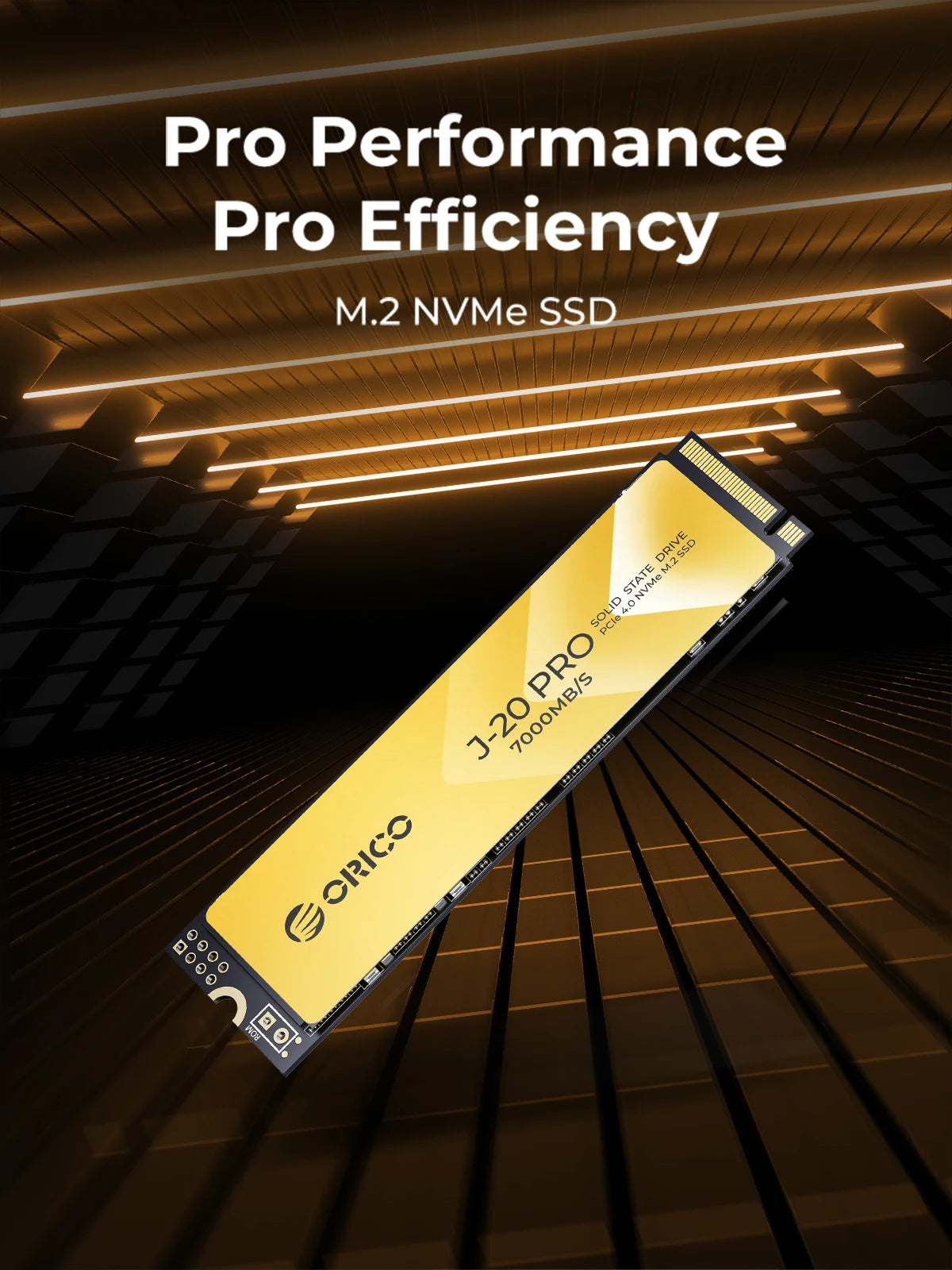 ORICO 7000MB/S M.2 NVMe PCIe 4.0 SSD with Advanced Aluminum-Copper Cooling System for Gamers and DIY Enthusiasts