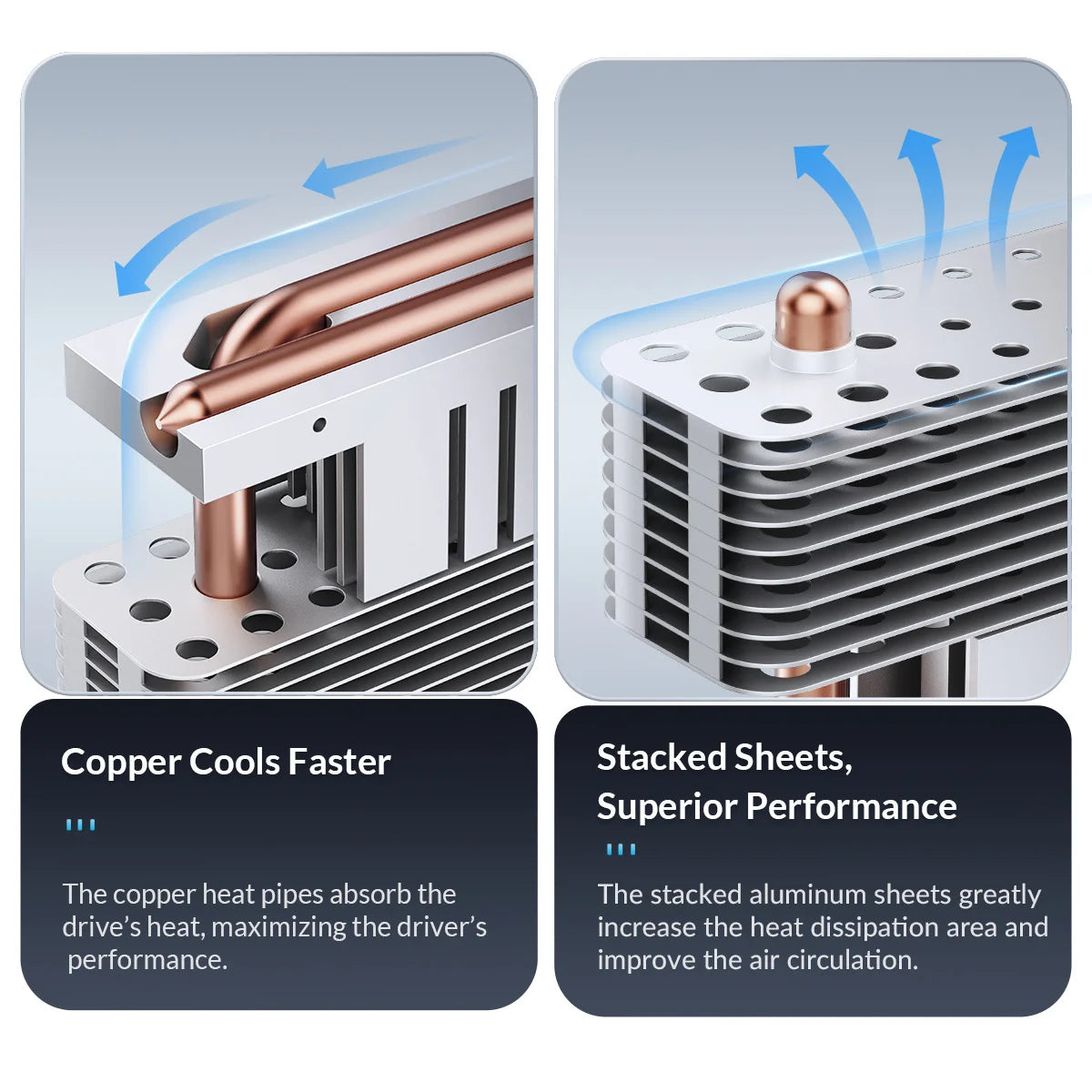 M.2 SSD Heat Sink with Copper Pipe & Cooling Fan for Enhanced Thermal Management