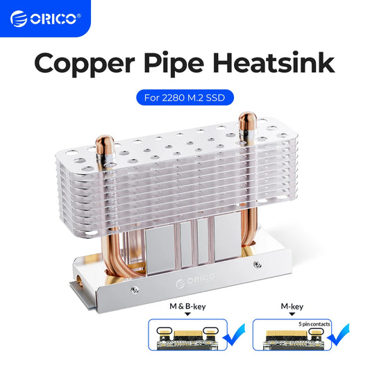 M.2 SSD Heat Sink with Copper Pipe & Cooling Fan for Enhanced Thermal Management