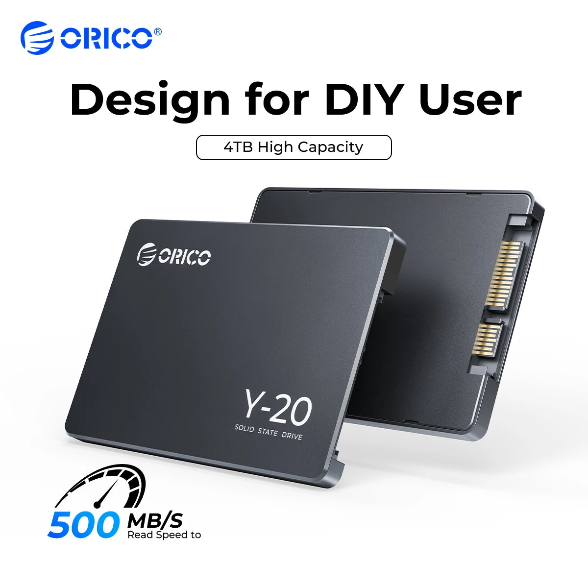 ORICO Y20 2.5" SATA III Internal SSD - High-Speed Solid State Drive Options: 128GB, 256GB, 512GB for DIY Enthusiasts