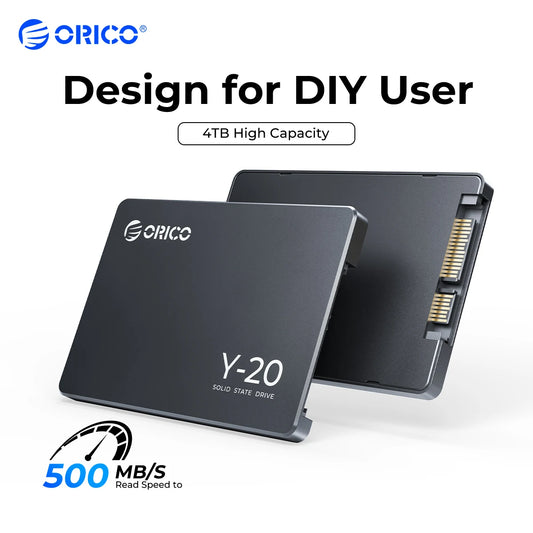 ORICO Y20 2.5" SATA III Internal SSD - High-Speed Solid State Drive Options: 128GB, 256GB, 512GB for DIY Enthusiasts