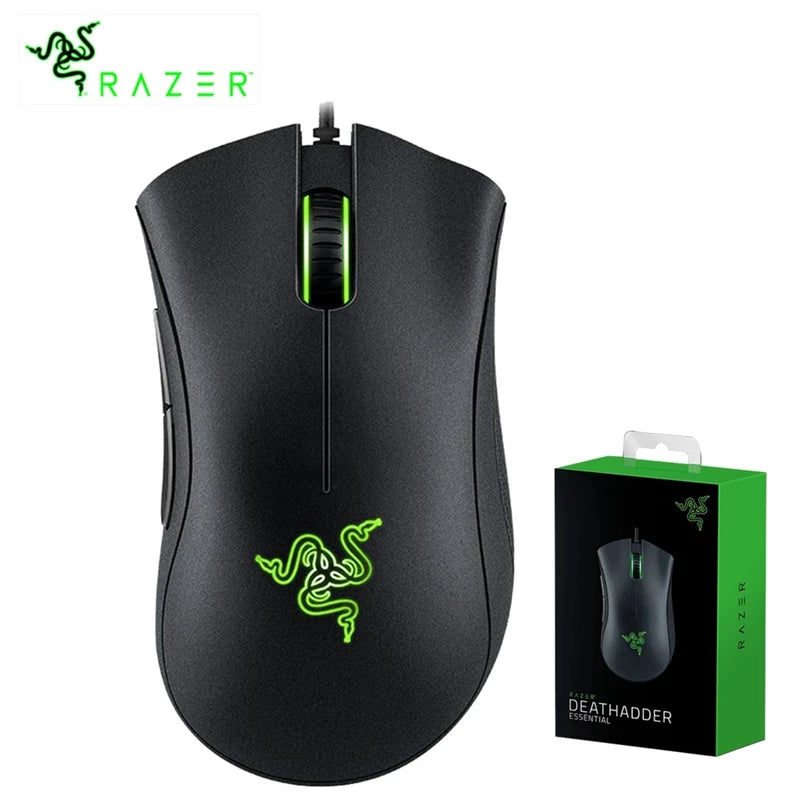 Razer DeathAdder Essential Wired Gaming Mouse with 6400DPI Optical Sensor and 5 Programmable Buttons for PC Gamers