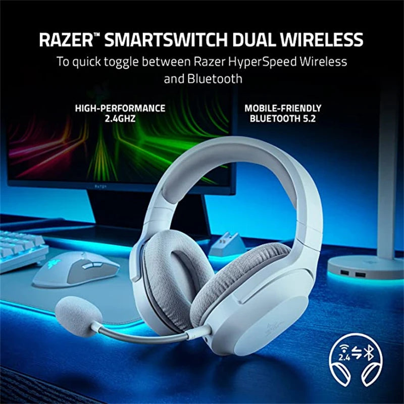 Razer Barracuda X 2022 Wireless Gaming Headset - Ultra-Lightweight 250g with 2.4GHz Wireless & Bluetooth, 40mm TriForce Drivers