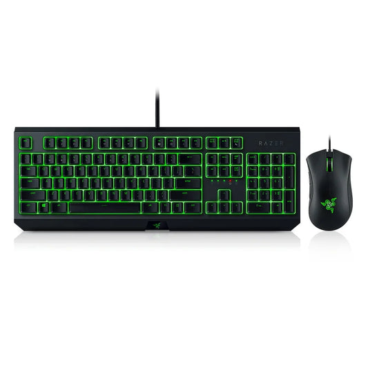 Razer BlackWidow Green Backlit Mechanical Keyboard and DeathAdder Essential Gaming Mouse Combo