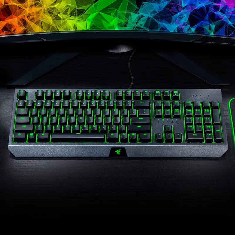 Razer BlackWidow Green Backlit Mechanical Keyboard and DeathAdder Essential Gaming Mouse Combo