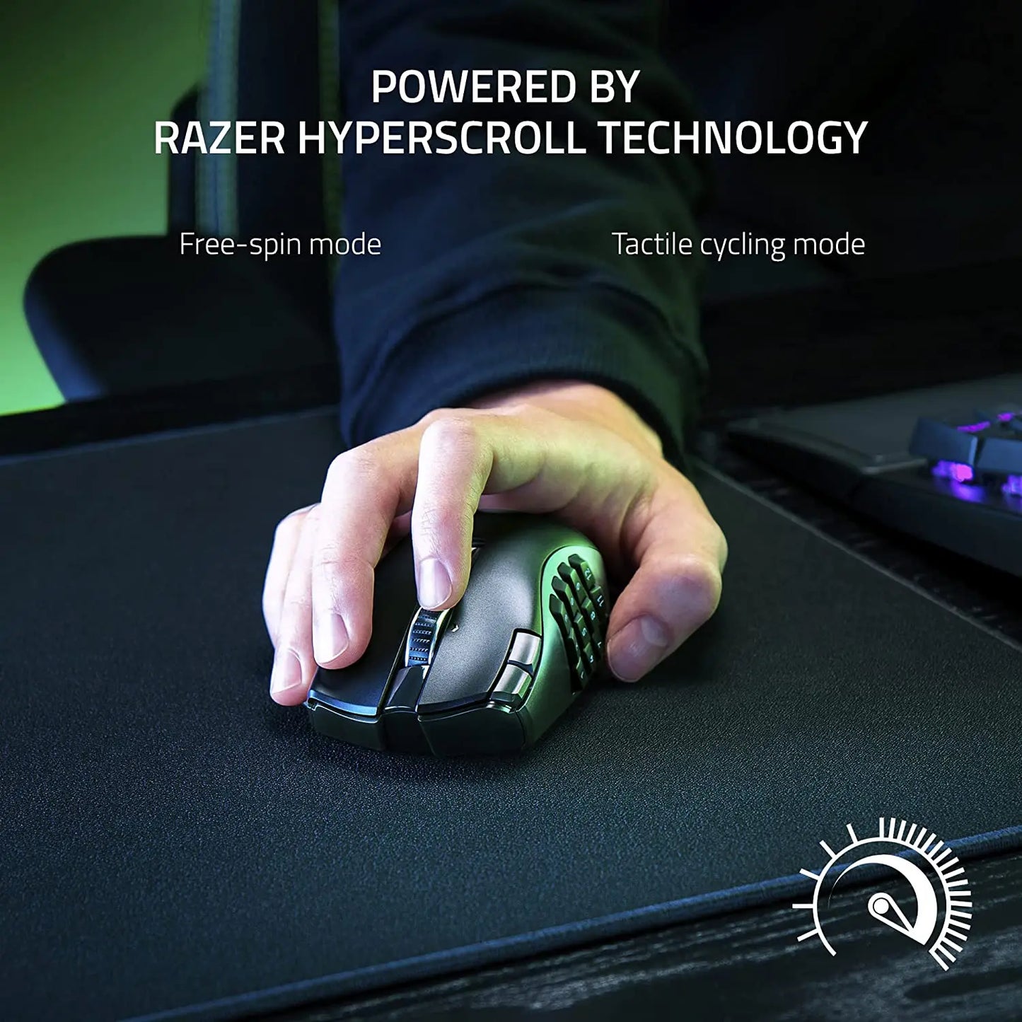 Razer Naga V2 HyperSpeed Wireless MMO Gaming Mouse with 19 Customizable Buttons and Advanced Focus Pro 30K Optical Sensor