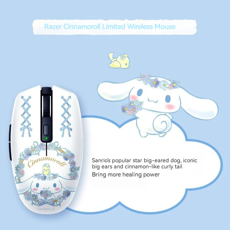 Razer Sanrio Limited Edition Dual-mode Wireless Office and Gaming Mouse featuring Cinnamoroll, Kuromi, and My Melody