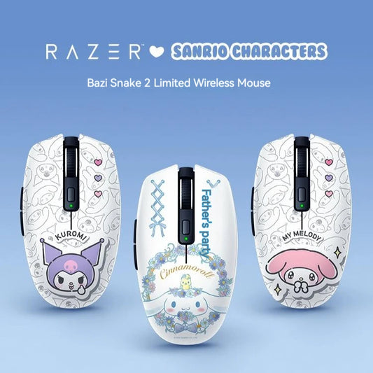 Razer Sanrio Limited Edition Dual-mode Wireless Office and Gaming Mouse featuring Cinnamoroll, Kuromi, and My Melody