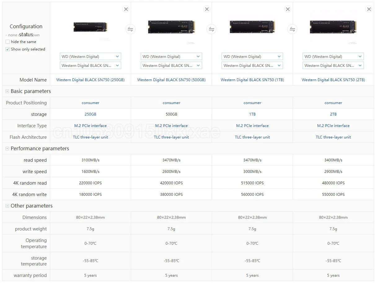 WD BLACK SN850 SN770 SN750 SN570 M.2 NVMe SSD for Gaming