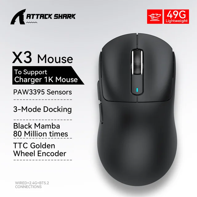 Pro X3 Wireless Gaming Mouse - Lightweight & Ergonomic with Macro Features, 26000 DPI Precision Sensor for PC/Mac