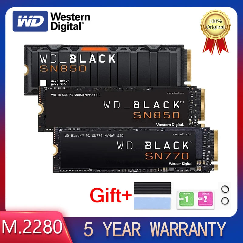 WD BLACK SN850 SN770 SN750 SN570 M.2 NVMe SSD for Gaming