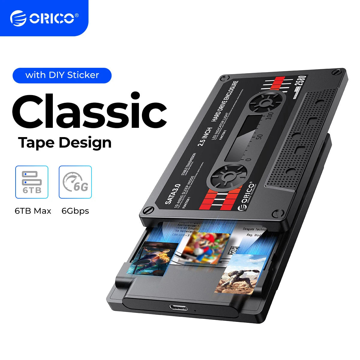 ORICO 2,5-Zoll-Festplattengehäuse SATA auf USB 3.0 Externes Festplattengehäuse