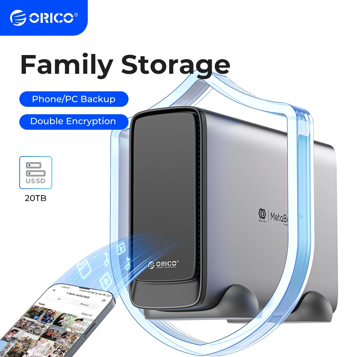 ORICO Mini Metal Box NAS 3.5\" Type-C Storage