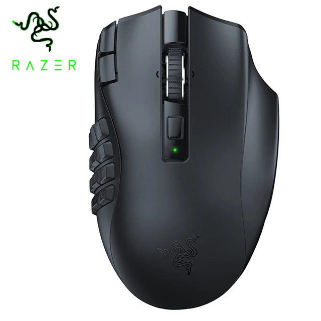 Razer Naga V2 HyperSpeed Wireless MMO Gaming Mouse with 19 Customizable Buttons and Advanced Focus Pro 30K Optical Sensor