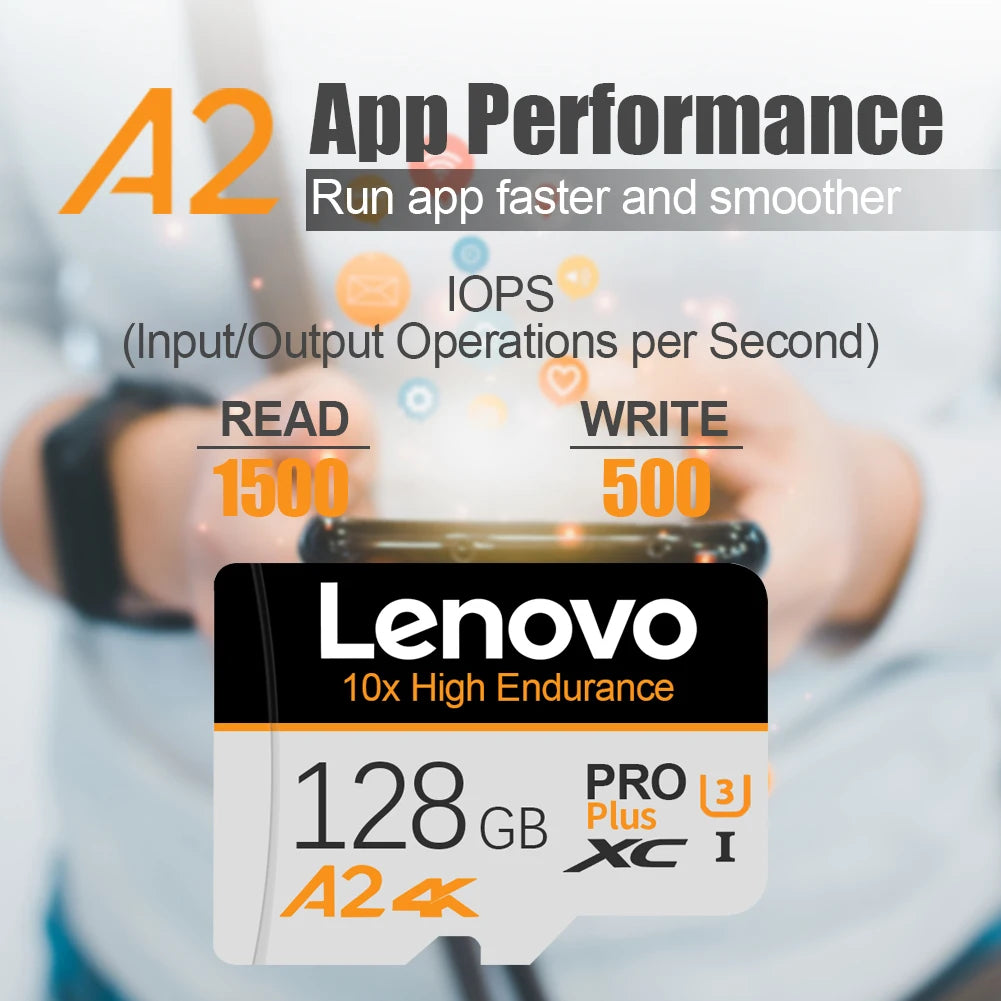 Lenovo Micro SD Card (UHS-I U3 A2) - 2TB, 1TB, 256GB, 128GB for Phones, PCs, Huawei & Lenovo Devices