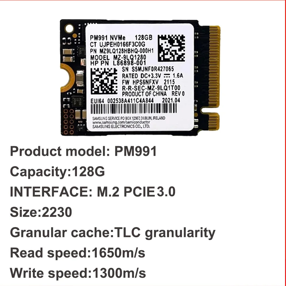 SAMSUNG PM991a 1TB M.2 2230 NVMe PCIe Gen3 x4 TLC SSD for Gaming and High-Performance Laptops