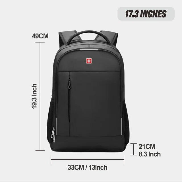 SWISS MILITARY Men's Stylish 17-Inch Laptop Backpack - Waterproof USB Charging, Large Capacity for Business & School