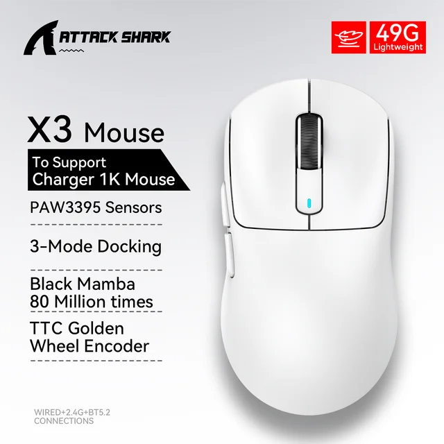 Pro X3 Wireless Gaming Mouse - Lightweight & Ergonomic with Macro Features, 26000 DPI Precision Sensor for PC/Mac