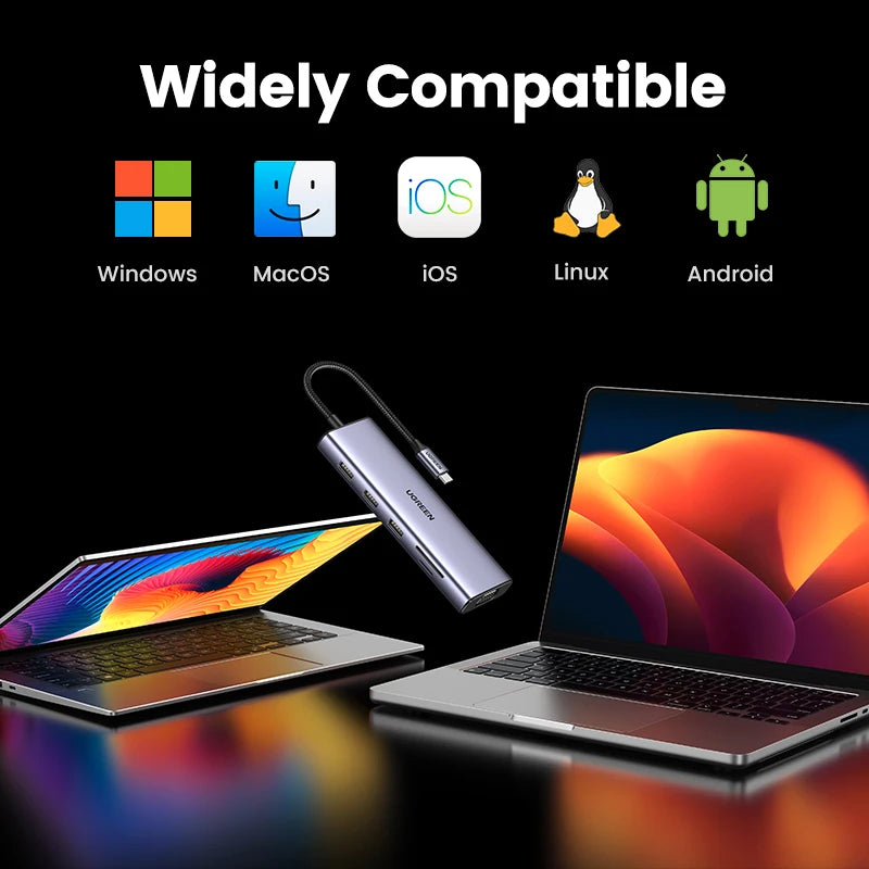 UGREEN 10-in-1 USB C Hub with 4K HDMI, VGA, Gigabit Ethernet, and PD 100W Charging for MacBook Pro/Air and USB-C Devices