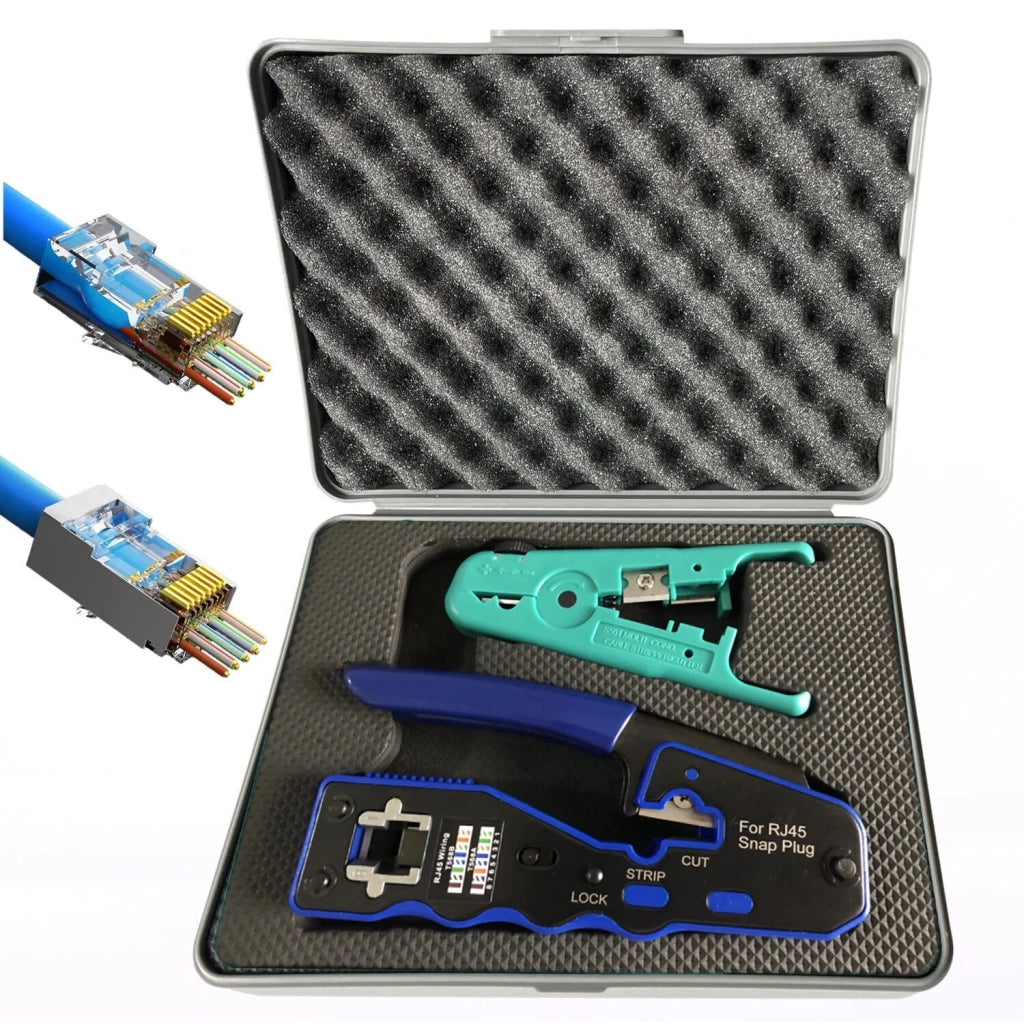 ZoeRax RJ45 Pass Through Crimper for Cat6a Cat6 Cat5 Cat5e Ethernet Connector - All-in-One Crimp Tool